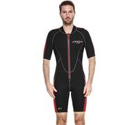 (TG. L/4) Cressi Lido Man, Muta Shorty 2mm Uomo, Nero/Rosso, L/4 - NUOVO