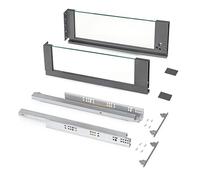 (TG. L 450 mm) Emuca - Cassetto esterno Vertex 40 kg altezza 178 mm con sponde i