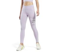 (TG. L Corto) Reebok Logo identit Leggings, Oasi Viola, L/Corto Donna - NUOVO