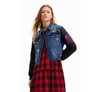 (TG. L) Desigual CHAQ_Buddy, 5008 Denim Dark Giacca, Blue, L da Donna - NUOVO