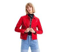 (TG. L) Desigual CHAQ_Cleveland, 3194 Chilli Cappotto PU, Red, L da Donna - NUOV