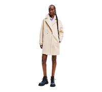 (TG. L) Desigual Coat_London Cappotto in Tessuto da Donna, Bianco - NUOVO