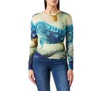 (TG. L) Desigual TS_Florencia T-Shirt, Blu, L Donna - NUOVO