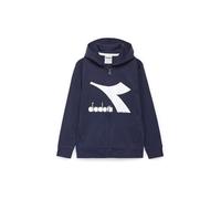 (TG. L) Diadora JU.Hoodie FZ, Classic Navy, L Bambini e Ragazzi - NUOVO