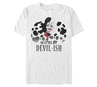 (TG. L) Disney 101 Dalmatians-Scary Evil Cruella Short Sleeve T-Shirt, Bianco, L