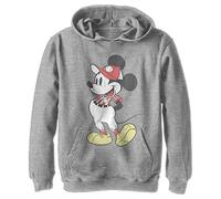 (TG. L) Disney Baseball Season Mickey Felpa con, Sportivo Heather, L Bambino - N
