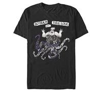 (TG. L) Disney Ursula Word Fill-Maglietta dei Cattivi T-Shirt, Nero, L Uomo - NU