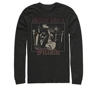 (TG. L) Disney Villains-Villain Chill T-Shirt, Nero, L Uomo - NUOVO