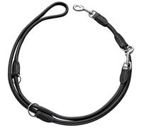 (TG. L) HUNTER Guinzaglio da Passeggio Regolabile Round & Soft, 10/200nero, Pell
