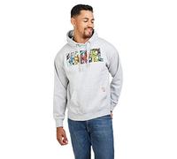 (TG. L) Marvel Logo Characters Cappuccio, Grigio (Grey Marl Spo), Large Uomo - N