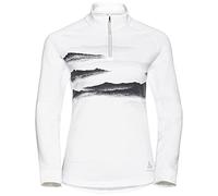 (TG. L) Odlo Berra Graphic, Maglia a Maniche Lunghe con Zip Donna, White, L - NU