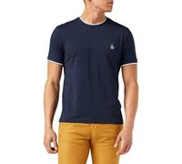 (TG. L) ORIGINAL PENGUIN SS Sticker Pete Ringer Tee T-Shirt, Zaffiro Scuro, L Uo