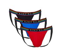 (TG. L) papi Men's 3pk Jock Straps Intimo, Lychee/Prince Blue/Black, L (Pacco da