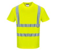 (TG. L) Portwest S170 T-Shirt Manica Corta Cotton Comfort, Giallo, L - NUOVO