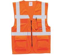 (TG. L) Portwest S476 Gilet Executive Berlino, Arancione, L - NUOVO