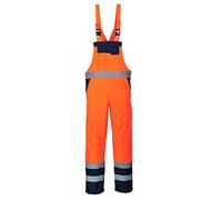 (TG. L) Portwest S488 Salopette Contrast, Sfoderato, Arancione/Navy, L - NUOVO