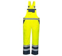 (TG. L) Portwest S488 Salopette Contrast, Sfoderato, Giallo/Navy, L - NUOVO