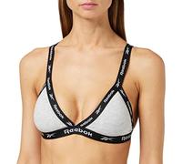 (TG. L) Reebok Top Reggiseno Corto in Cotone Senza Fili da Donna, Grigio Marl -