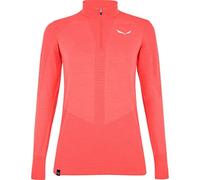 (TG. L) SALEWA ZEBRU Med Warm Amr W 1/2Z Tee. Base Layer Top Donna Fluo Coral M
