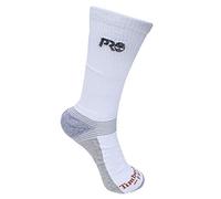 (TG. L) Timberland PRO 2-Pack Ribbed Logo Crew Socks Calzini, Bianco, L Uomo - N