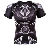 (TG. L) Venum Gladiator 3.0 Rashguard Maniche Corte, Nero/Bianco, L - NUOVO