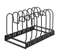 (TG. L) WENKO Portacoperchi Nero, Porta padelle Estraibile con 6 Scomparti varia