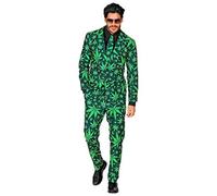 W WIDMANN MILANO Party Fashion - costume stile ganja, abito foglie di canapa, cannabis, marijuana, costume da festival, costumi in maschera