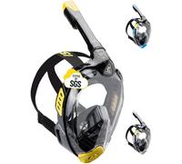 (TG. L/XL) CRESSI Bali Full Face Mask Black/Yellow L/XL-Maschera Snorkeling Inte