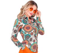 (TG. L-XL) W WIDMANN MILANO Party Fashion - Camicetta anni '60 per donna, Hippie