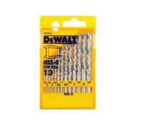 (TG. Large) DeWalt DT5922-QZ Set 13 Punte HSS-G DIN 338 in Cassettina di Metallo