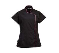 (TG. Large) Portwest LW15BKRL Camice Wrap, Nero/Rosa, Large - NUOVO