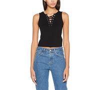 (TG. Large) Urban Classics Ladies Lace Up Cropped Top Canottiera, Nero (Black 00