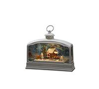 (TG. Large Village Scene) Konstsmide Decorazione natalizia a LED, palla di neve,