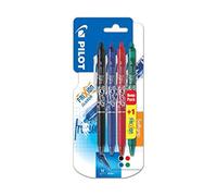 (TG. Lot de 4 stylos) Pilot Frixion, inchiostro Gel, confezione da 3 + 1 in omag