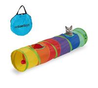 (TG. LxD: 120 x 25 cm) Relaxdays Tunnel per Gatti, LxD: 120 x 25 cm, Tubo Pop-Up