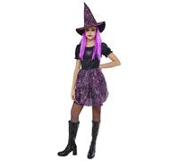 (TG. M (5 - 7 anni)) Rubie's Costume da strega Spiderweb Neo Rosa per ragazze, v