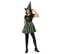 (TG. M (5-7 anni)) Rubie's Costume da strega Spiderweb Neon verde per ragazze, v