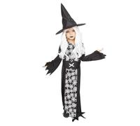 (TG. M (9-10 anni)) Rubies Costume Strega Ragnatela Fluorescente per bambino e b