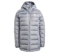 (TG. M) adidas Donna Essentials 3-Stripes Light Down Hooded Parka, Grey, M - NUO