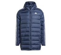 (TG. M) adidas Uomo Essentials 3-Stripes Light Down Hooded Parka, Legend Ink, M