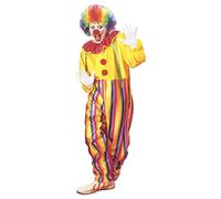 (TG. M) Costume da CLOWN economico con collare e bretelle - NUOVO