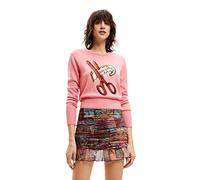 (TG. M) Desigual Candypink JERS_Alba 3067 Candy Pink Maglione, Colore: Rosso, M