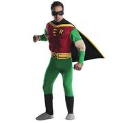 (TG. M) di Rubie ufficiale Robin Batman Deluxe con muscolo pettorale, costume ad