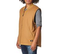 (TG. M) Dickies Men's Relaxed Sherpa Lined Vest, Rinsed Brown Duck, Medium - NUO