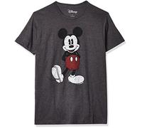 (TG. M) Disney Full Size Mickey Mouse Distressed Look T-Shirt, Carbone, M Uomo -