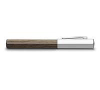 (TG. M) Faber-Castell - Penna stilografica Ondoro, con inserto in legno, räuche