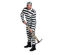 (TG. M-L) Boland- Carcerato Costume Adulto, Bianco/Nero, M/L, 83818 - NUOVO