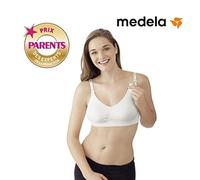 (TG. M) Medela Ultra Stretch Reggiseno Gravidanza e Allattamento, Bianco, M - NU