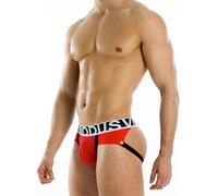 Tg. M Modus Vivendi 25511 Leather Boost Jockstraps sex sospensorio Rosso cotone