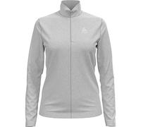 (TG. M) Odlo Pullover da Donna Midlayer 1/2 Zip Roy, Silver Grey - White - Strip